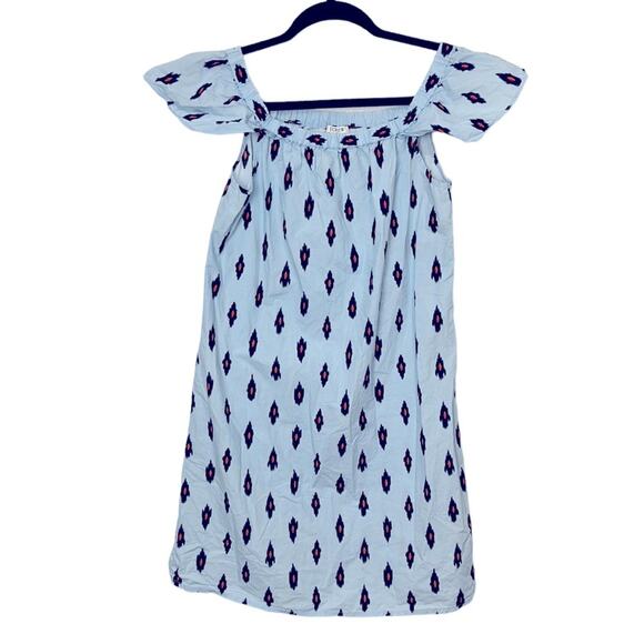 J. Crew Off The Shoulder Ikat Print Dress Blue & Red Women’s Size XS - Picture 2 of 7